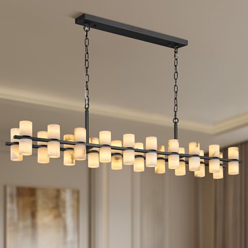 Alabaster Rectangular Chandelier for Dining Room