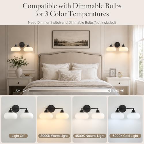 Vintage Milk Glass Wall Sconce (Black)