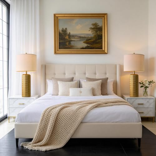27.5'' Tall Brass Gold Table Lamps Set of 2 for Living Room (2 Count)