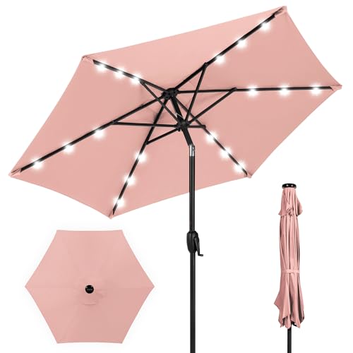 7.5ft Solar Umbrella LED Lighted Patio Umbrella