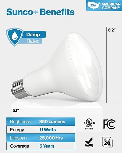 Sunco 12 Pack BR30 LED Bulb Flood Light (12 Count)