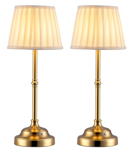 Gold Cordless LED Table Lamps Set of 2 (2 Count)