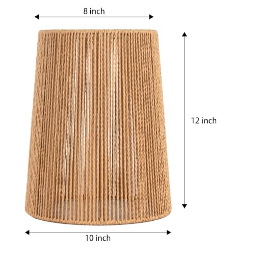Rattan Small Lamp Shade 8'' Top X 10'' Bottom X 12'' High Boho Style