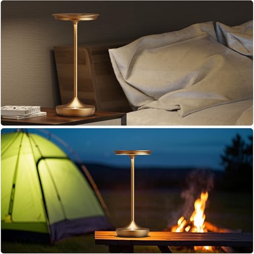 LED Cordless Table Lamp 6000mAh Rechargeable Battery Outdoor Light Bronze