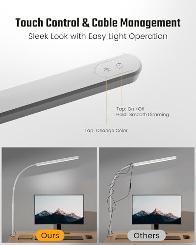 Eye Caring LED Desk Lamp Work Lamp Office Lamp with Side Clamp