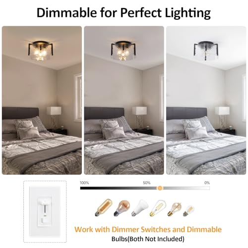 Black Flush Mount Ceiling Light Fixture