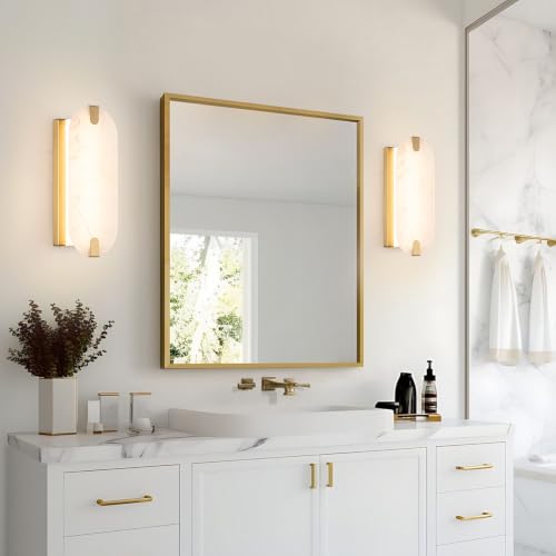 Natural Stone Alabaster Wall Sconces Set of Two (2 Count)