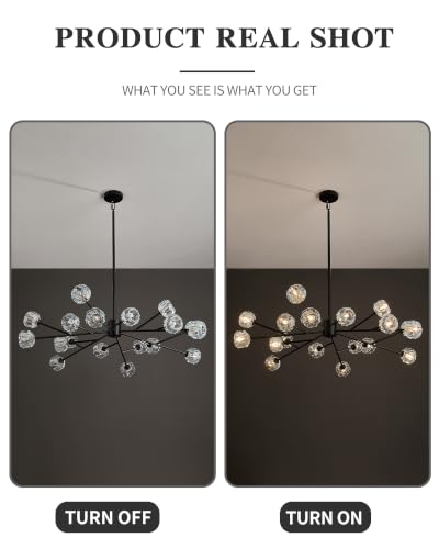 Black Sputnik Chandeliers for Dining Room Light Fixture Over Table