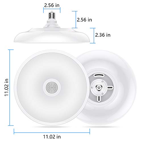 Bathroom LED Music Ceiling Light Fixture with Bluetooth Speaker