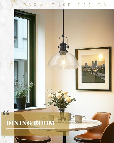 10.5" Black Pendant Lights Kitchen Island