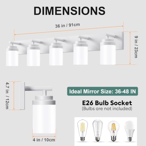 Bathroom Light Fixture White