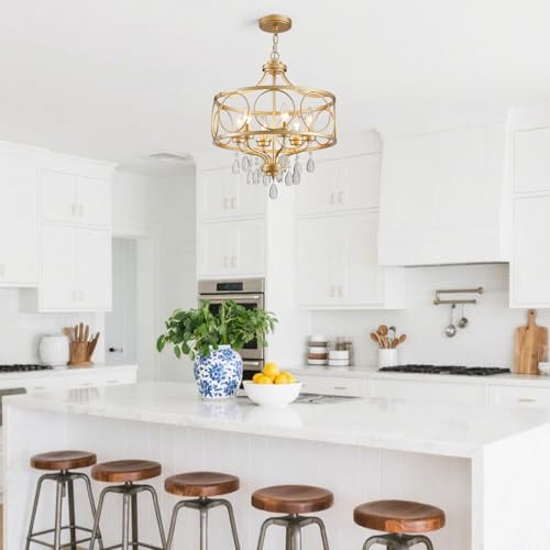 6 Light Modern Gold Crystal Chandelier