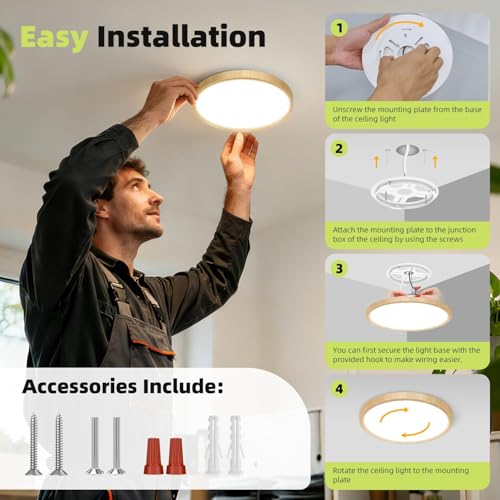 1PACK Flush Mount LED Ceiling Light Fixture