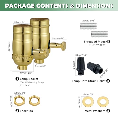 Full Range Dimmer Lamp Socket (2 Count)