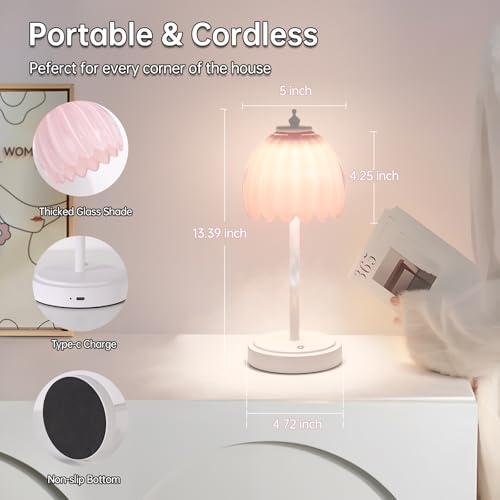Rechargeable Table Lamp with 5200mAh Battery & Touch Control