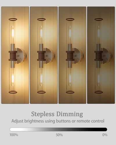 Nickel & Walnut Wireless Battery Operated Wall Sconces with Remote