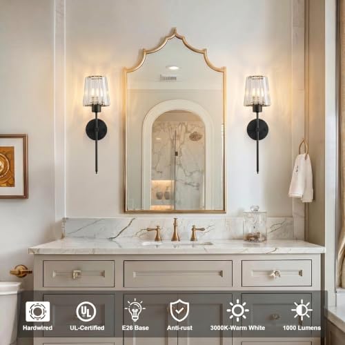 Hardwired Crystal Wall Sconces Set of 2 (2 Count)