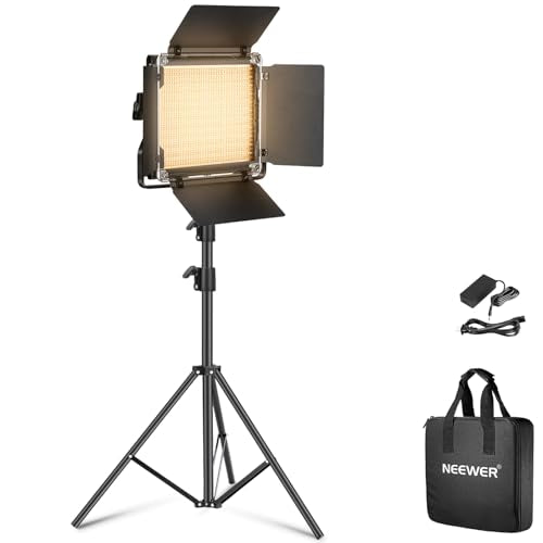 Bi Color LED Studio Light with Tripod Stand Barndoors