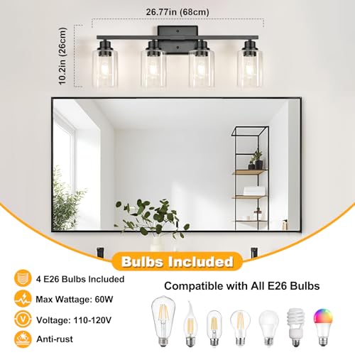 Modern Black Bathroom Light Fixtures