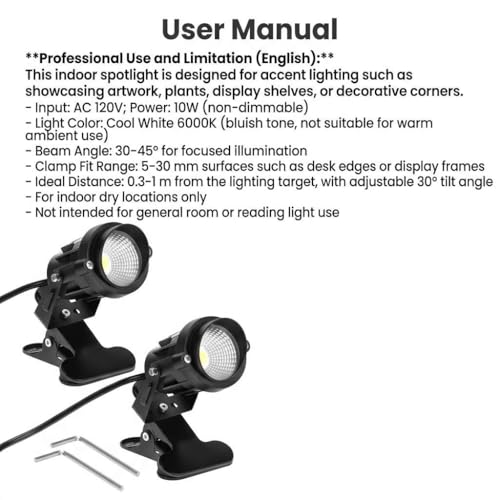 10W Clamp Spot Light Set (2 Count)