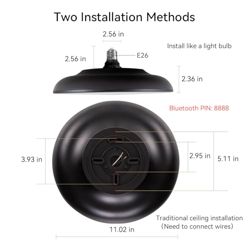 Black Waterproof LED Flush Mount Ceiling Light Fixture