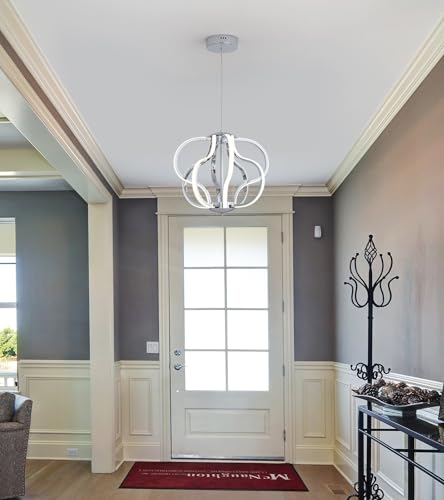 Modern Chrome LED Chandelier with Remote Control