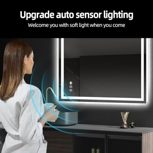 40" x 32" LED Lighted Bathroom Mirror with Lights