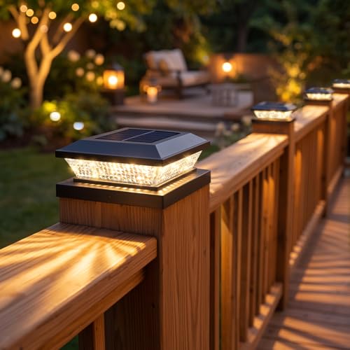 4x4 Solar Post Cap Lights Outdoor 8 Pack (8 Count)