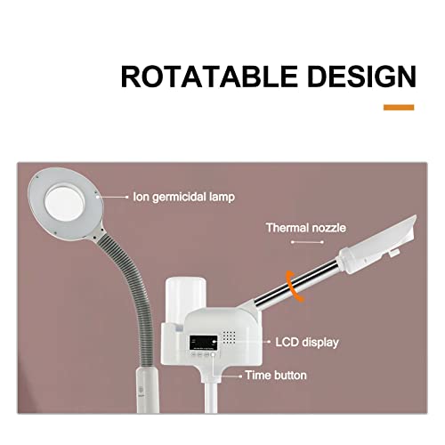 Professional Facial Steamer with 5X LED Magnifying Lamp 2 in 1