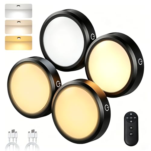 Puck Lights with Remote Control Rechargeable