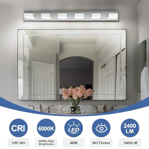 Modern LED Stainless Steel Chrome Acrylic Bathroom Lights Fixtures 6