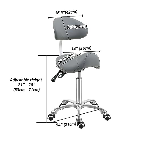 Saddle Stool Chair with Back Support