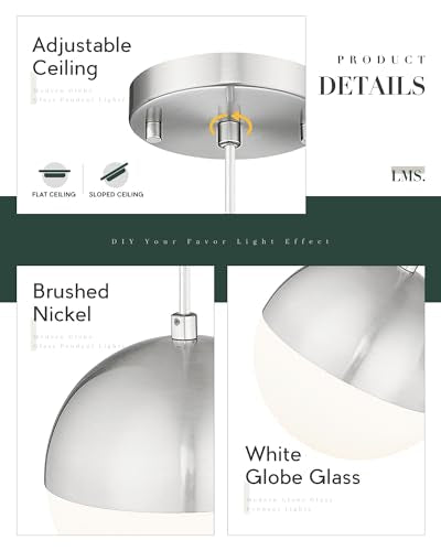 6 inch Brushed Nickel Pendant Light
