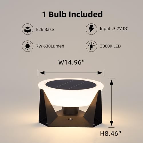 15" Solar Post Lights Outdoor
