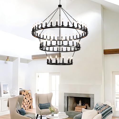 Extra Large 3 Tier Wagon Wheel Chandelier