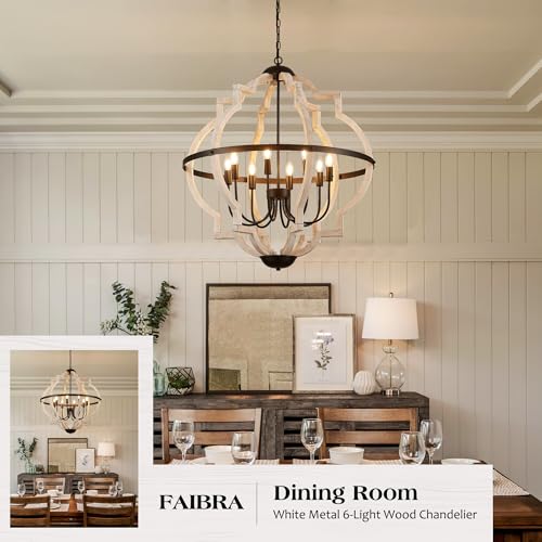 8 Light Wood Pendant Light