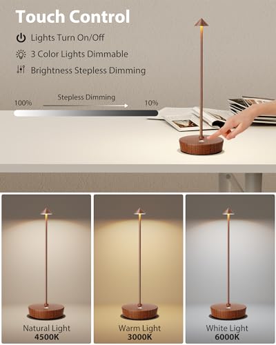 Cordless Table Lamp Rechargeable 6000mAh Battery Outdoor LED Light