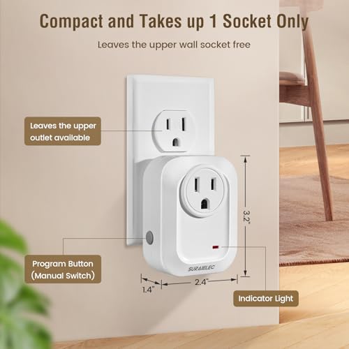 Wireless 2 Wall Switch Remote Control Outlet Set