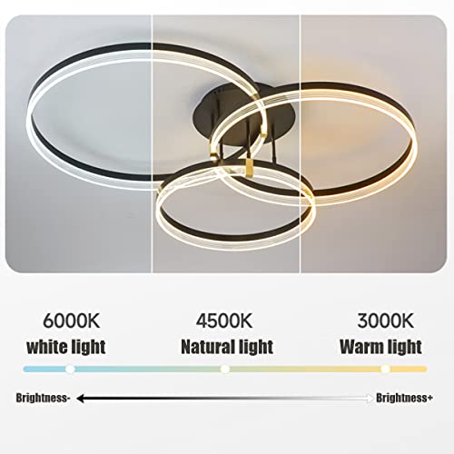 Chaners Ceiling Light Acrylic Ring Ceiling Light LED with Remote Control Dining Room Bedroom Lamp Living