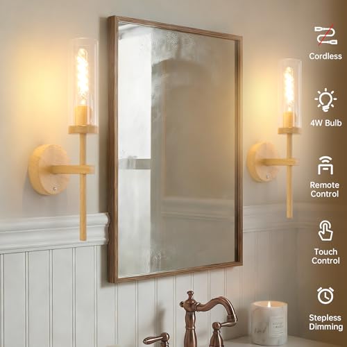 Battery Operated Wall Sconces Set of 2 (2 Count)