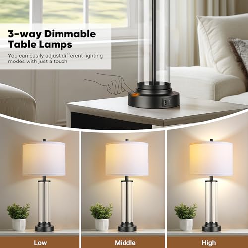 Glass Table Lamps Set of 2 (2 Count)