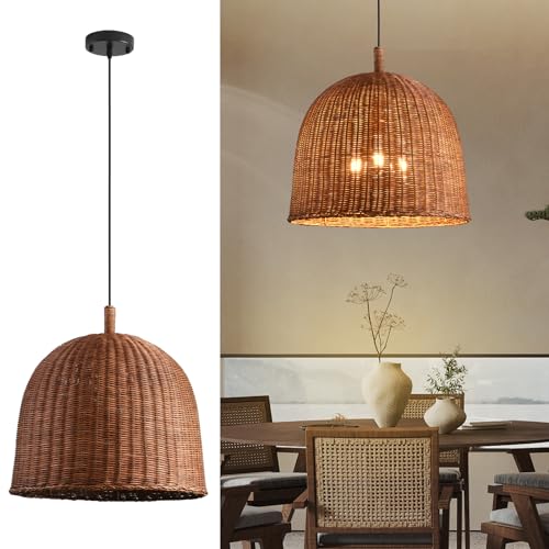 17.7" Rattan Pendant Light (3 Count)