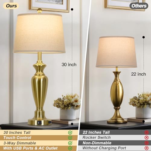 30" Tall Gold Table Lamps Set of 2 (2 Count)