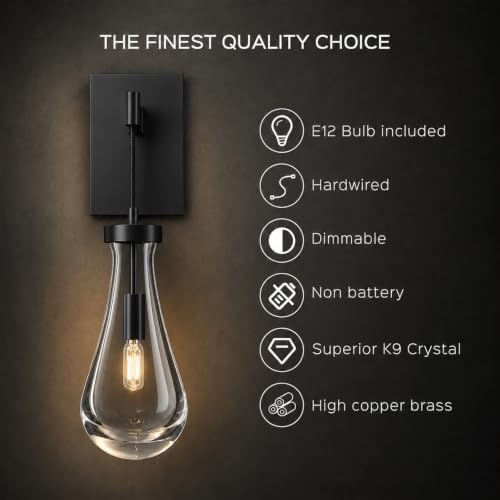 Black Raindrop Brass Wall Sconces (15 Count)