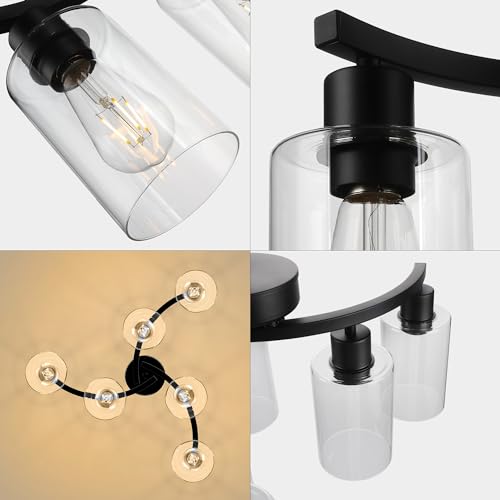 6 Light Modern Farmhouse Black Chandelier (6 Count)