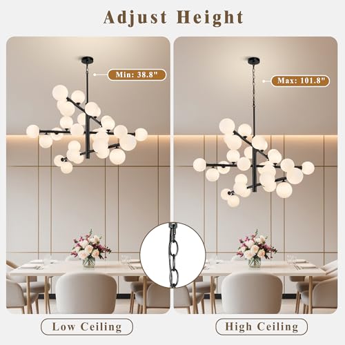 43"Black Sputnik Chandeliers