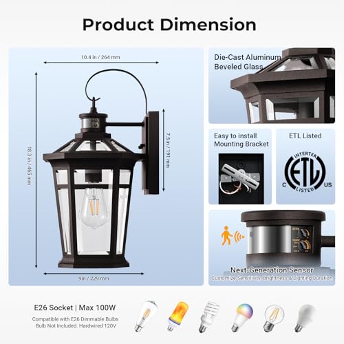 Large Motion Sensor Porch Light