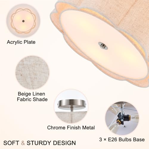 18" Large Semi Flush Mount Ceiling Light