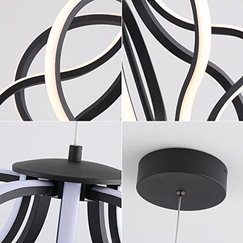 Modern LED Chandelier Acrylic Design Adjustable Hanging Chandelier Easy Install Suitable for Dining Room Living Room Bedroom Kitchen and Corridor