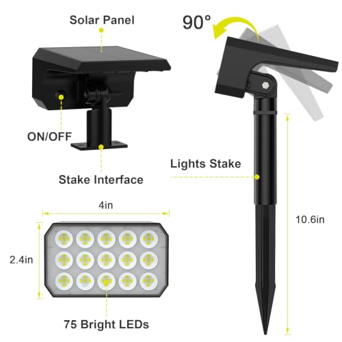 Solar Spot Lights Outdoor (4 Count)
